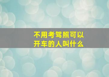 不用考驾照可以开车的人叫什么