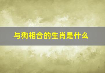 与狗相合的生肖是什么