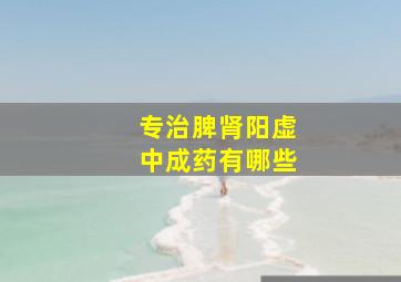 专治脾肾阳虚中成药有哪些