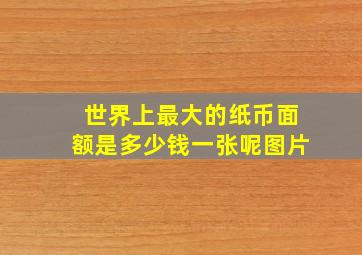 世界上最大的纸币面额是多少钱一张呢图片