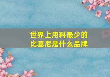 世界上用料最少的比基尼是什么品牌