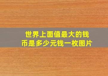 世界上面值最大的钱币是多少元钱一枚图片