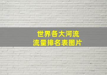 世界各大河流流量排名表图片