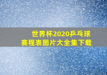 世界杯2020乒乓球赛程表图片大全集下载