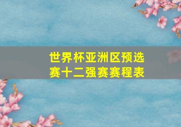 世界杯亚洲区预选赛十二强赛赛程表