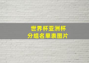 世界杯亚洲杯分组名单表图片