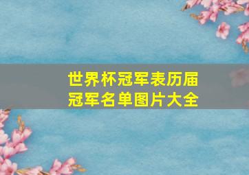 世界杯冠军表历届冠军名单图片大全