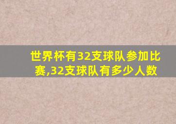 世界杯有32支球队参加比赛,32支球队有多少人数