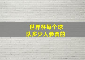 世界杯每个球队多少人参赛的