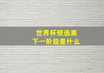 世界杯预选赛下一阶段是什么