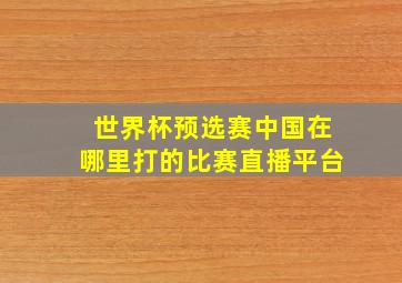 世界杯预选赛中国在哪里打的比赛直播平台