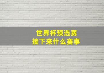 世界杯预选赛接下来什么赛事