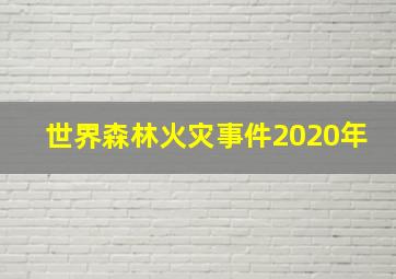 世界森林火灾事件2020年