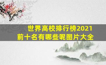 世界高校排行榜2021前十名有哪些呢图片大全