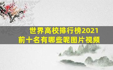 世界高校排行榜2021前十名有哪些呢图片视频