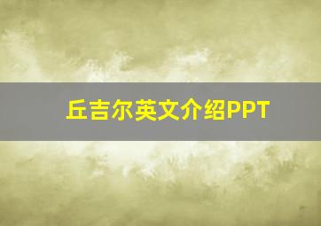 丘吉尔英文介绍PPT