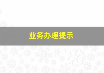 业务办理提示