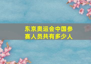 东京奥运会中国参赛人员共有多少人