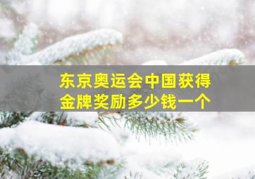 东京奥运会中国获得金牌奖励多少钱一个