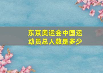 东京奥运会中国运动员总人数是多少