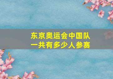 东京奥运会中国队一共有多少人参赛