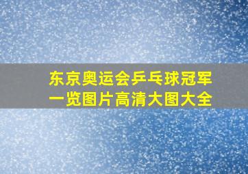 东京奥运会乒乓球冠军一览图片高清大图大全