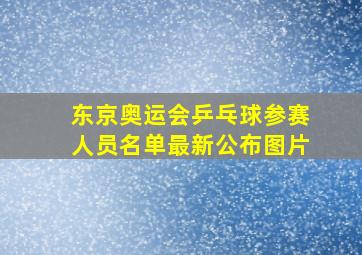 东京奥运会乒乓球参赛人员名单最新公布图片