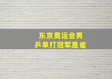 东京奥运会男乒单打冠军是谁