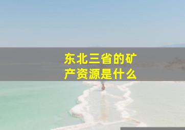 东北三省的矿产资源是什么