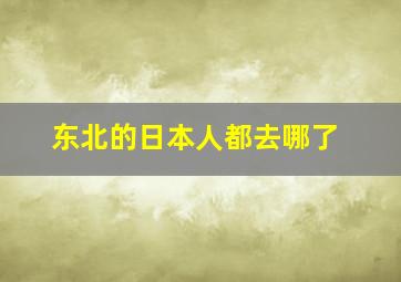 东北的日本人都去哪了