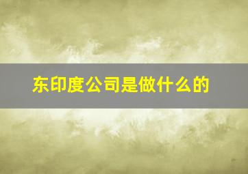 东印度公司是做什么的