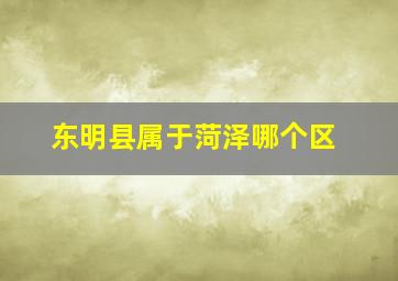 东明县属于菏泽哪个区