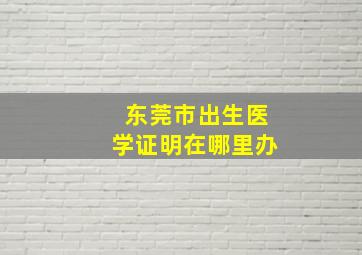 东莞市出生医学证明在哪里办