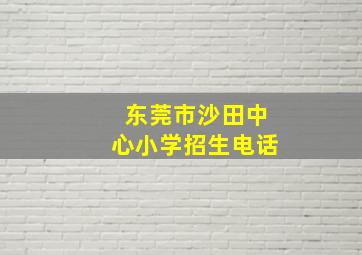 东莞市沙田中心小学招生电话