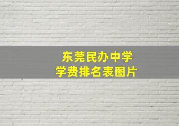 东莞民办中学学费排名表图片