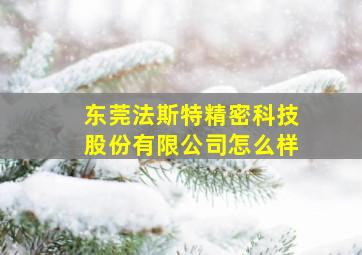 东莞法斯特精密科技股份有限公司怎么样