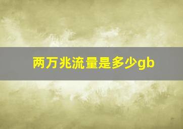 两万兆流量是多少gb