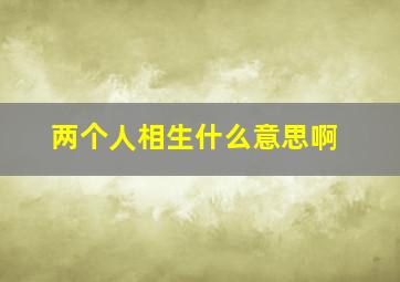 两个人相生什么意思啊