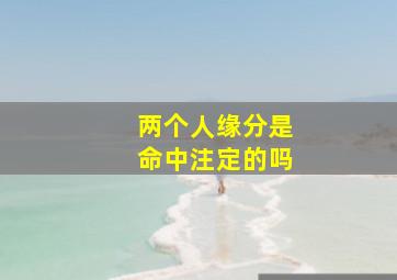 两个人缘分是命中注定的吗