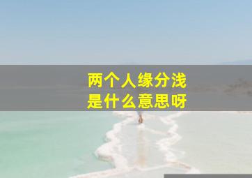 两个人缘分浅是什么意思呀