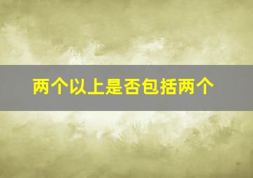 两个以上是否包括两个