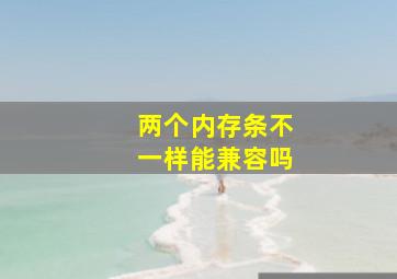 两个内存条不一样能兼容吗