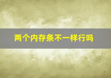 两个内存条不一样行吗