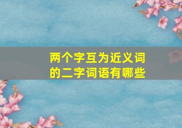 两个字互为近义词的二字词语有哪些