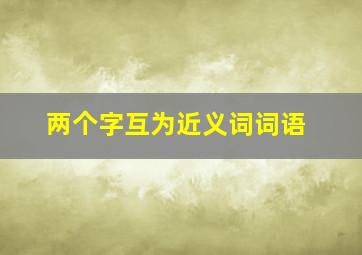 两个字互为近义词词语