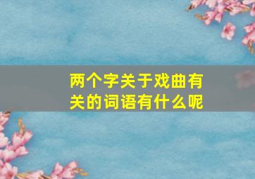 两个字关于戏曲有关的词语有什么呢