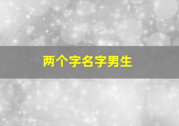 两个字名字男生