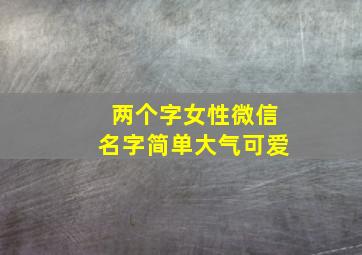 两个字女性微信名字简单大气可爱