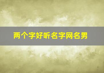 两个字好听名字网名男