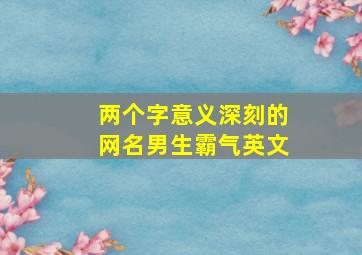 两个字意义深刻的网名男生霸气英文